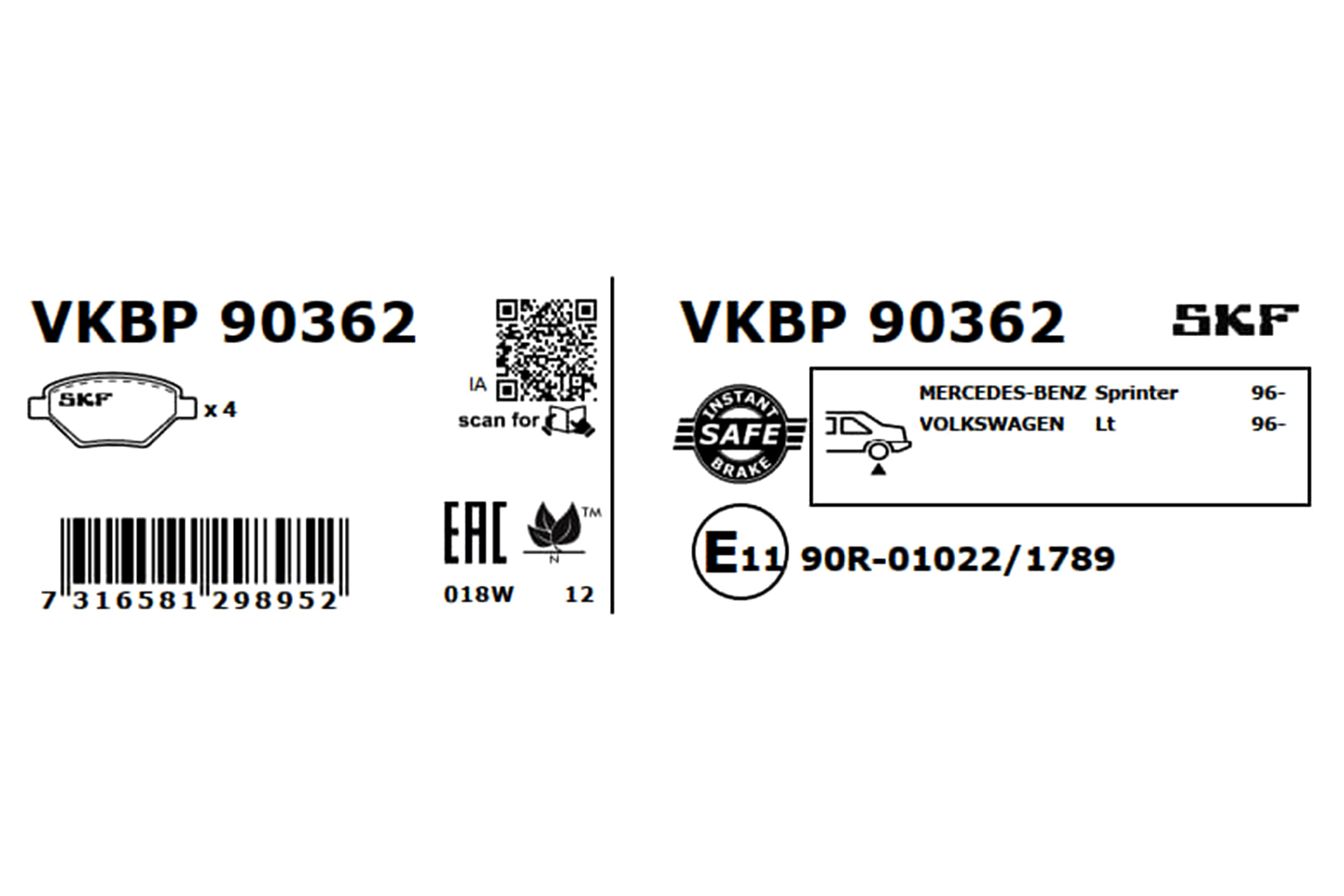 Placute frana SKF VKBP90362
